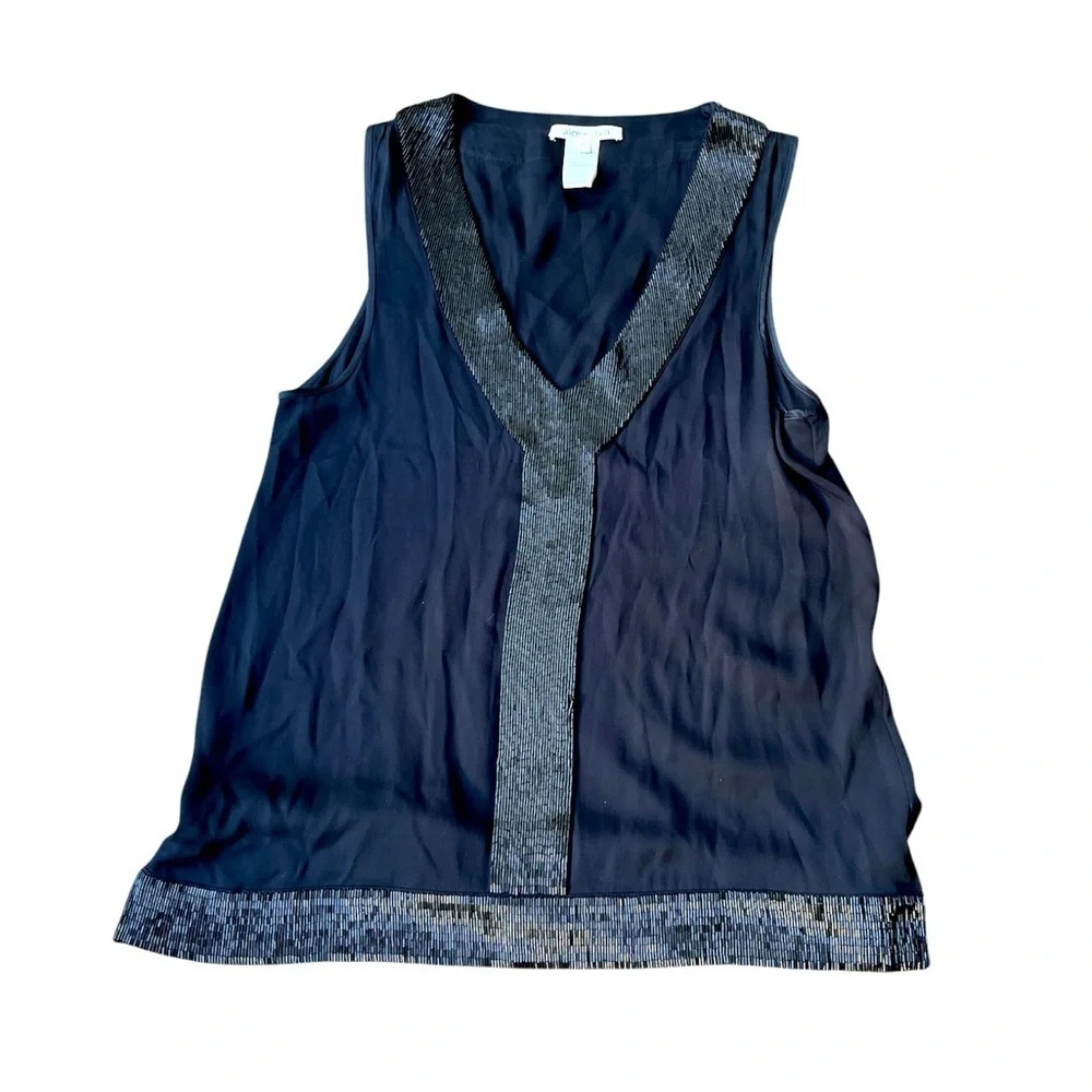Alice + Olivia Beaded Silk Top Sleeveles Size Small